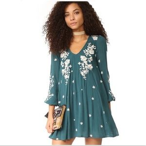 Free People Tennessee Embroidered Mini Dress SzS.